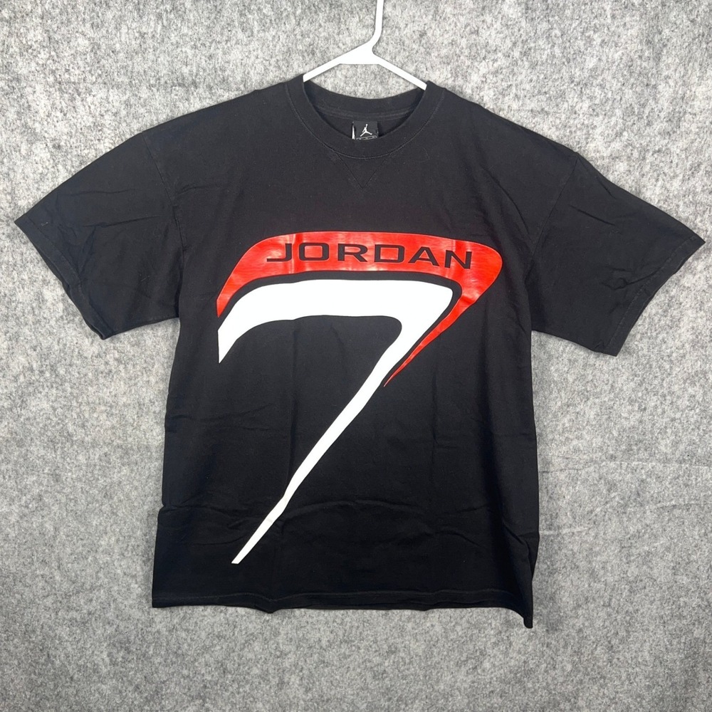 Jordan 7 Graphic‎ T-Shirt Men's XL Black Red White Jumpman Logo Crew Neck Cotton